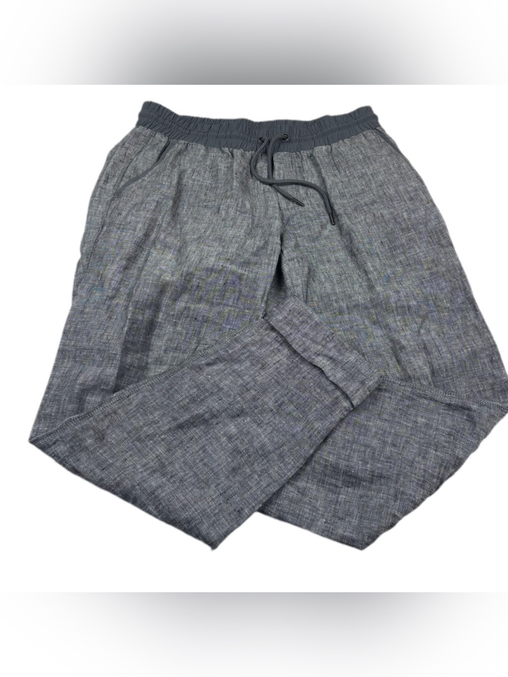 Athleta Gray Linen Cropped Capri Pants Size 4